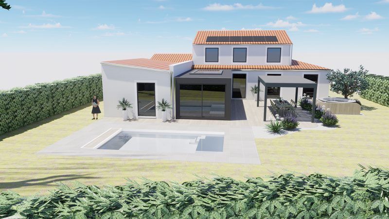 Projet Extérieur – Visualisation construction de piscine, Francheville
